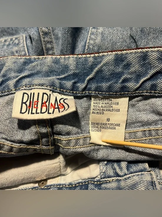 Vintage 1990s denim cutoff jean shorts rose floral embroidery - Picture 7 of 8